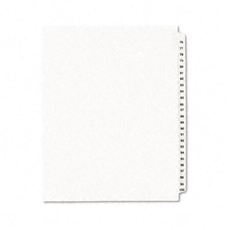 Workstationpro Style Legal Side Tab Divider- Title: 76-100- Letter- White- 1 Set TH3332334